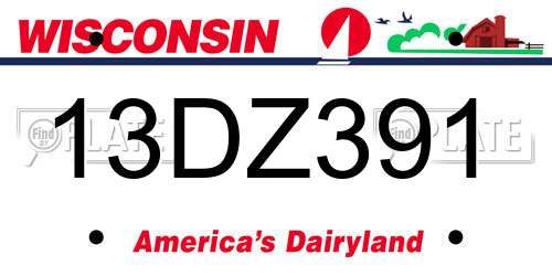 13DZ391 Wisconsin License Plate