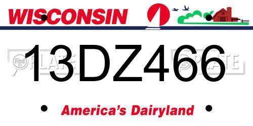 13DZ466 Wisconsin License Plate