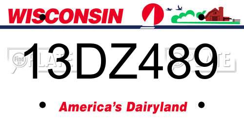 13DZ489 Wisconsin License Plate