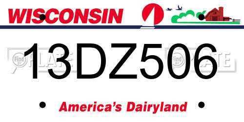 13DZ506 Wisconsin License Plate
