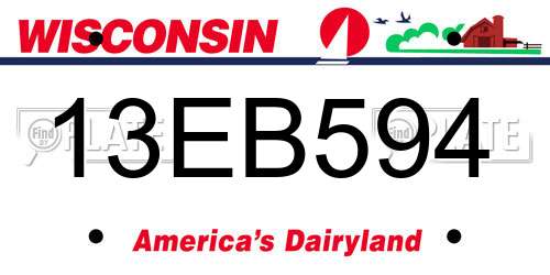 13EB594 Wisconsin License Plate