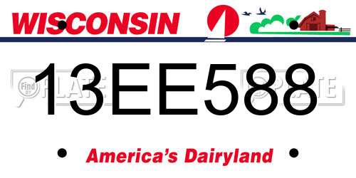 13EE588 Wisconsin License Plate