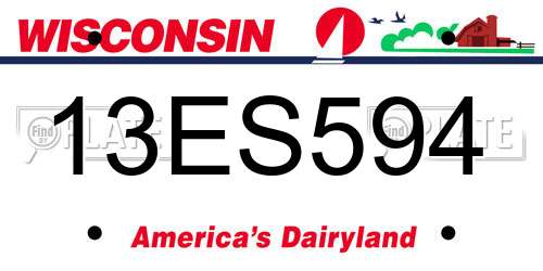 13ES594 Wisconsin License Plate