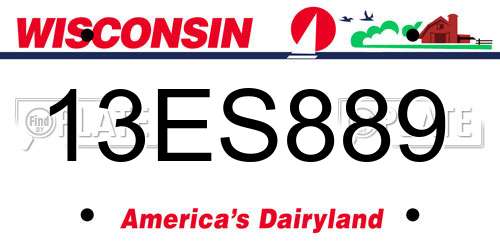 13ES889 Wisconsin License Plate