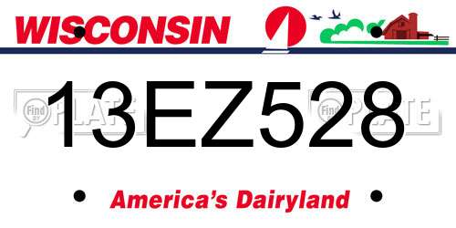 13EZ528 Wisconsin License Plate