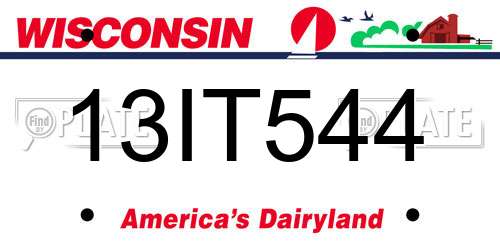 13IT544 Wisconsin License Plate