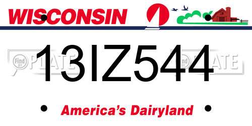 13IZ544 Wisconsin License Plate