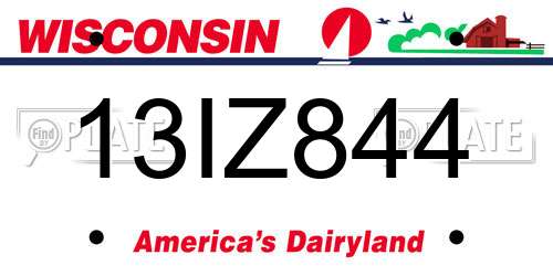 13IZ844 Wisconsin License Plate