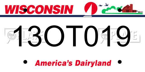 13OT019 Wisconsin License Plate