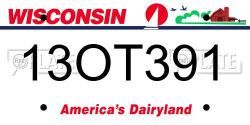 13OT391 Wisconsin License Plate