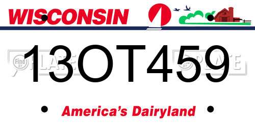 13OT459 Wisconsin License Plate