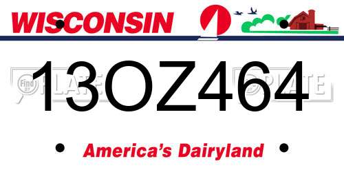 13OZ464 Wisconsin License Plate