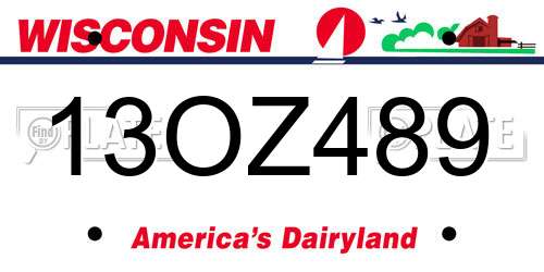 13OZ489 Wisconsin License Plate