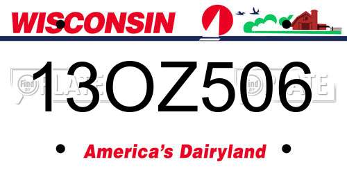 13OZ506 Wisconsin License Plate