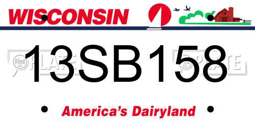 13SB158 Wisconsin License Plate