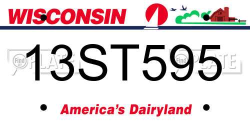 13ST595 Wisconsin License Plate