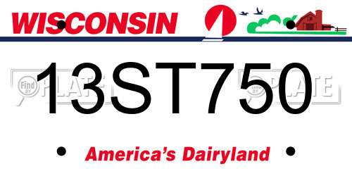 13ST750 Wisconsin License Plate