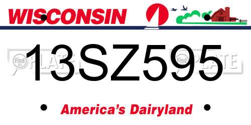 13SZ595 Wisconsin License Plate