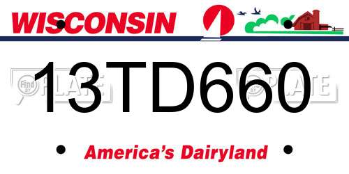 13TD660 Wisconsin License Plate