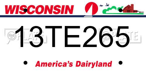 13TE265 Wisconsin License Plate
