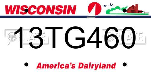 13TG460 Wisconsin License Plate