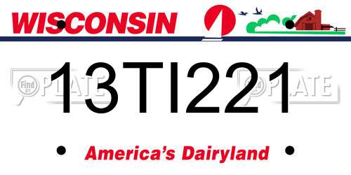 13TI221 Wisconsin License Plate
