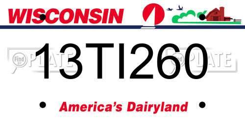 13TI260 Wisconsin License Plate