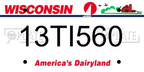 13TI560 Wisconsin License Plate