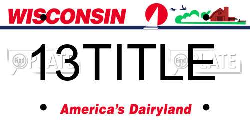 13TITLE Wisconsin License Plate