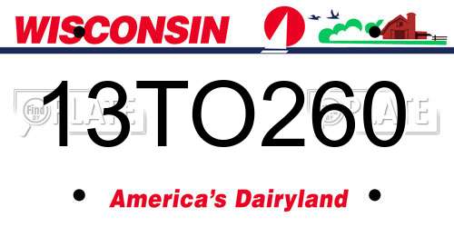 13TO260 Wisconsin License Plate