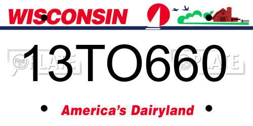 13TO660 Wisconsin License Plate