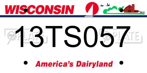13TS057 Wisconsin License Plate
