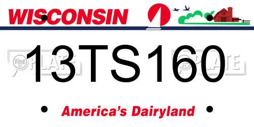 13TS160 Wisconsin License Plate