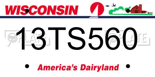 13TS560 Wisconsin License Plate