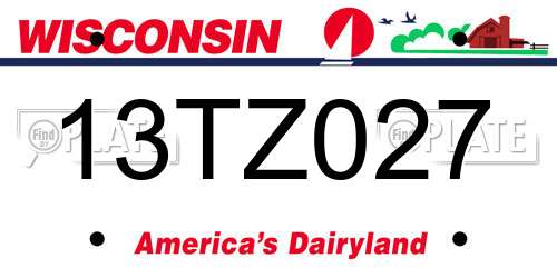 13TZ027 Wisconsin License Plate