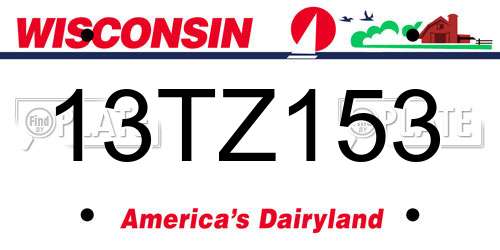 13TZ153 Wisconsin License Plate