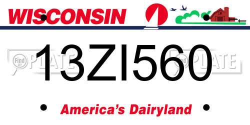 13ZI560 Wisconsin License Plate