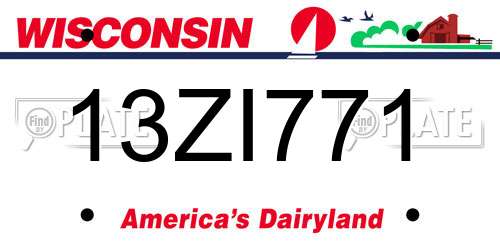 13ZI771 Wisconsin License Plate
