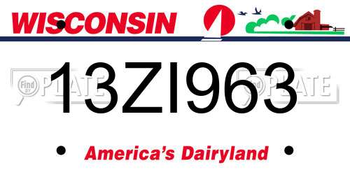 13ZI963 Wisconsin License Plate