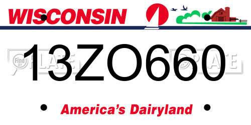 13ZO660 Wisconsin License Plate