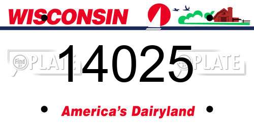 14025 Wisconsin License Plate