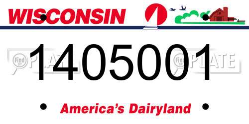 1405001 Wisconsin License Plate