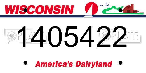 1405422 Wisconsin License Plate