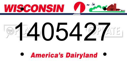 1405427 Wisconsin License Plate