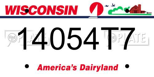 14054T7 Wisconsin License Plate