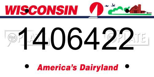 1406422 Wisconsin License Plate