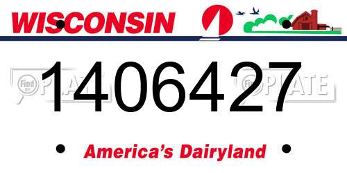 1406427 Wisconsin License Plate