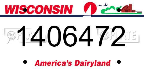 1406472 Wisconsin License Plate