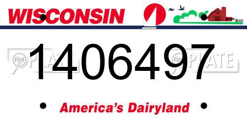 1406497 Wisconsin License Plate