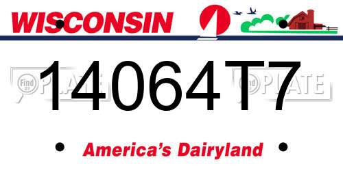 14064T7 Wisconsin License Plate